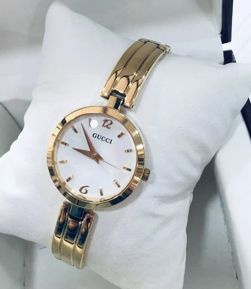 Gucci Ladies Watches Golden Strap with White Round Dial Premium Quality Gucci Ladies Watches Golden Strap with White Round Dial Premium Quality