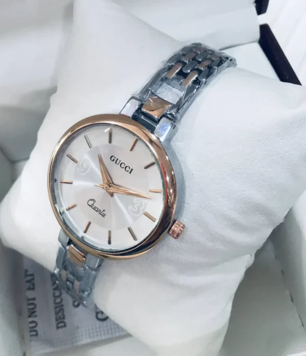 Gucci Watch for Women Round Dial Premium Quality White Dial