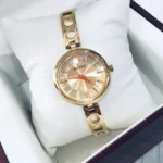 Gucci Watch Women Round Dial Premium Quality Golden Women's Watch