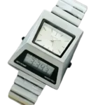 Guci Dual Time Metallic Premium Quality Benly Design Watch White Dial - GU02