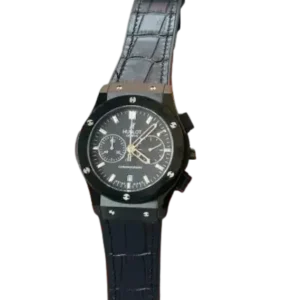 Hublot Classic Fusion Chronograph Black Leather Strap Watch