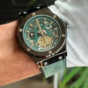 Hublot Watches Price in India- Hublot Leather Strap Unisex Green Watch