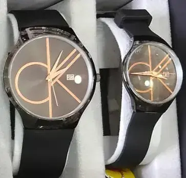 Leather Strap Analog Branded Couple Watch for Men and Women - Combo of 2 Leather Strap Analog Branded Couple Watch for Men and Women - Combo of 2