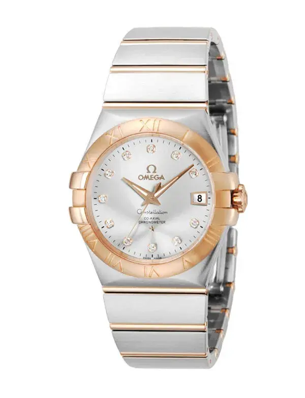 Omega Watches Women - Omega Constellationezel Rose Gold White Dial Ladies watch