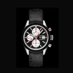 TagHeuer Carrera Calibre 16 Full Black Leather Strap Watch for Men