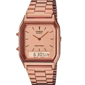 Vintage Watch - Retro Dual Time Rose Gold AQ Digital Sports Women