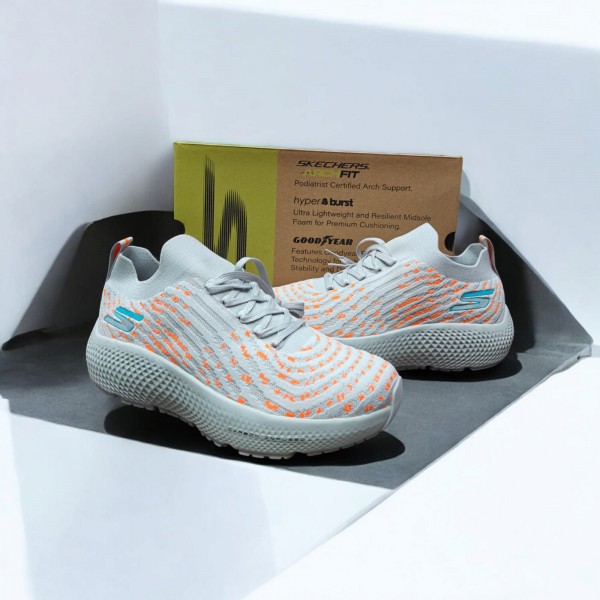 Skechers Max Road Hyper Burst Grey Orange Men Shoes