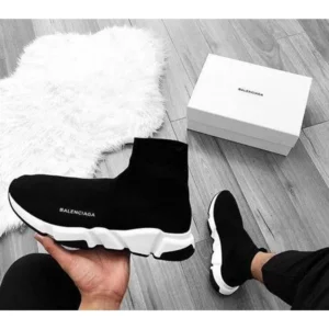 Balenciaga Speed Trainer Black White Shoes For Men (SZ95)