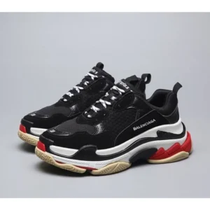 Balenciaga Triple S Black White Red Shoes For Men (SZ09)