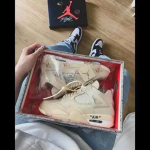 Classy Air Jordan Retro 4 Off White Shoes For Men (SHI161)