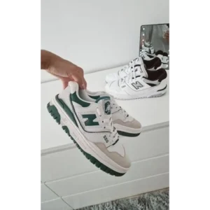 Classy New Balance 550 White Green Shoes For Men (SHUB286)