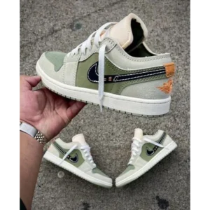 First Copy Air Jordan Retro 1 Low Craft Olive Shoes For Men (FST1114)