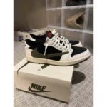 First Copy Air Jordan Retro 1 Travis Scott Olive Shoes For Men (SHI474)
