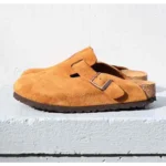 First Copy Birkenstock Boston Tan Suede For Men (SNC605)