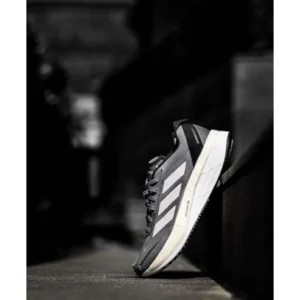 Stylish Adidas Adizero Boston 12 Grey Black Shoes For Men (LL559)
