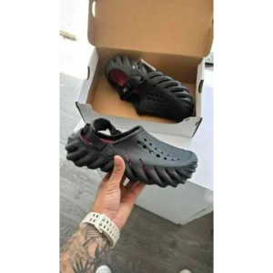 First Copy Crocs Echo Black Clogs For Men (BME175)