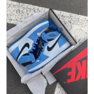 Stylish Nike Jordan Retro 1 University Blue Suede Shoes for Men (SW4704)