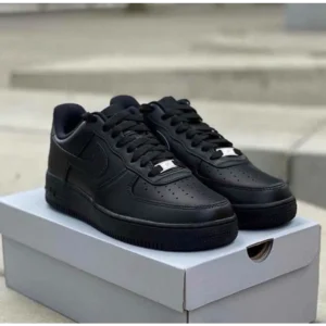 Trendy Nike Air Force 1 Short Black Leather Shoes For Men (SW5641)