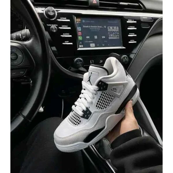 Imported Air Jordan Retro 4 Military Black Shoes For Men (FT715)
