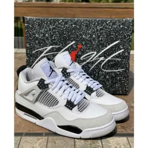 Imported Air Jordan Retro 4 Military Black Shoes For Men (FT715)