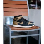 Imported Nike Air Jordan 1 Retro High Og Black And Gold Shoes For Men (FT712)