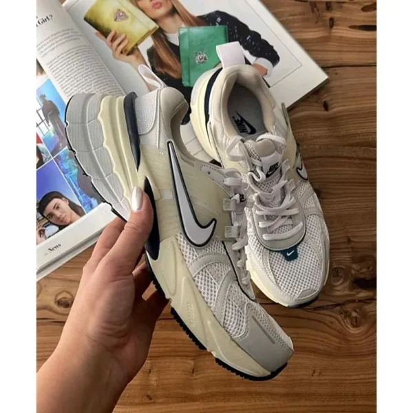 Imported Nike V2k Run Summit White Navy Metallic Shoes For Men (FT708)