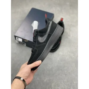 Nike Air Force 1 Multi Swoosh Black Crimson Shoes For Men (LAB1151)