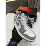 Nike Air Jordan Retro 1 High Washed Grey Black Shoes For Men (LAB1201)