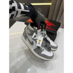 Nike Air Jordan Retro 1 High Washed Grey Black Shoes For Men (LAB1201)