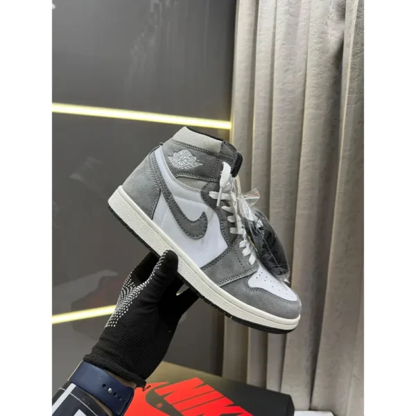 Nike Air Jordan Retro 1 High Washed Grey Black Shoes For Men (LAB1201)