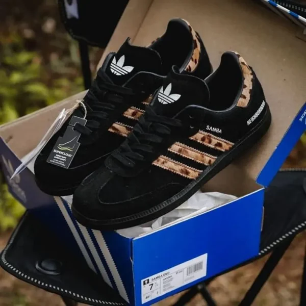 Premium Adidas End X Neighborhood X Samba Black Leopard Shoes For Men (SL699)