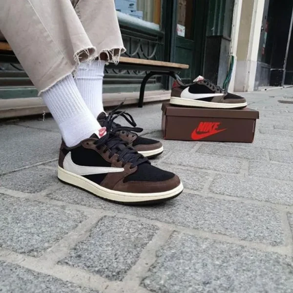 Premium Air Jordan 1 Low X Travis Scott Dark Mocha Shoes For Men (SL614)