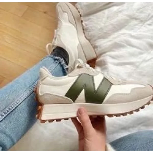 Premium New Balance 327 Green Khaki Off White Shoes For Men (FT784)