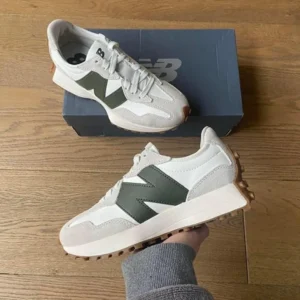 Premium New Balance 327 Green Khaki Off White Shoes For Men (FT784)