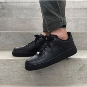 Premium Nike Air Force 1 Low All Black Shoes For Men (FT472)