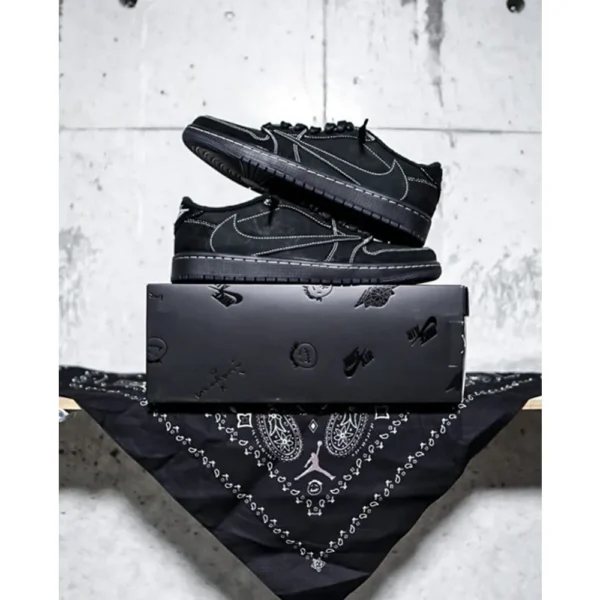 Premium Nike Air Jordan 1 Low X Travis Scott Black Phantom Shoes For Men (FT455)