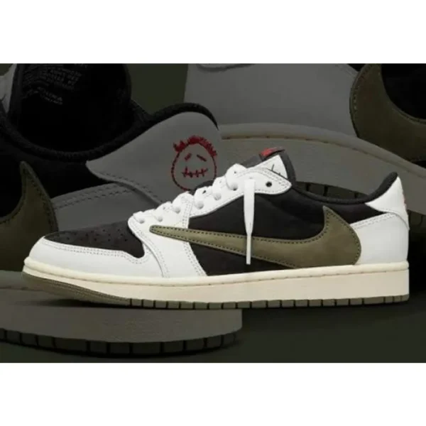 Premium Nike Air Jordan 1 Low X Travis Scott Olive Shoes For Men (SL615)