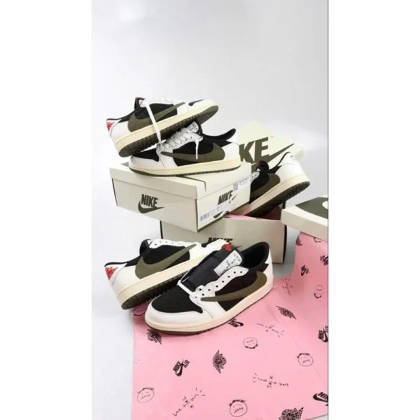 Premium Nike Air Jordan 1 Low X Travis Scott Olive Shoes For Men (SL615)