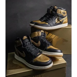 Premium Nike Air Jordan 1 Retro High Og Black Gold Shoes For Men (SL669)