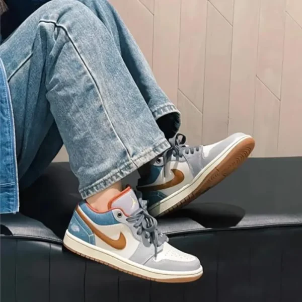 Premium Nike Air Jordan Retro 1 Low Repaired Denim Shoes For Men (SL625)