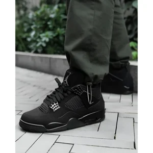 Premium Nike Air Jordan Retro 4 Black Shoes For Men (FT441)