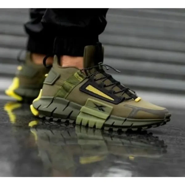 Trendy Reebok Zig Kinetica Edge Army Green Shoes For Men (SL735)