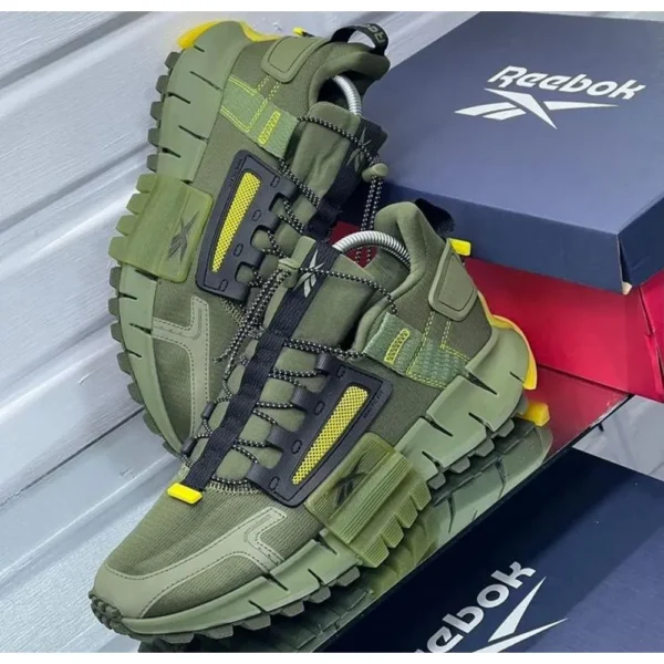 Trendy Reebok Zig Kinetica Edge Army Green Shoes For Men (SL735)