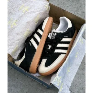 First Copy Adidas Samba Core Black Wonder White Shoes For Men (FT1133)