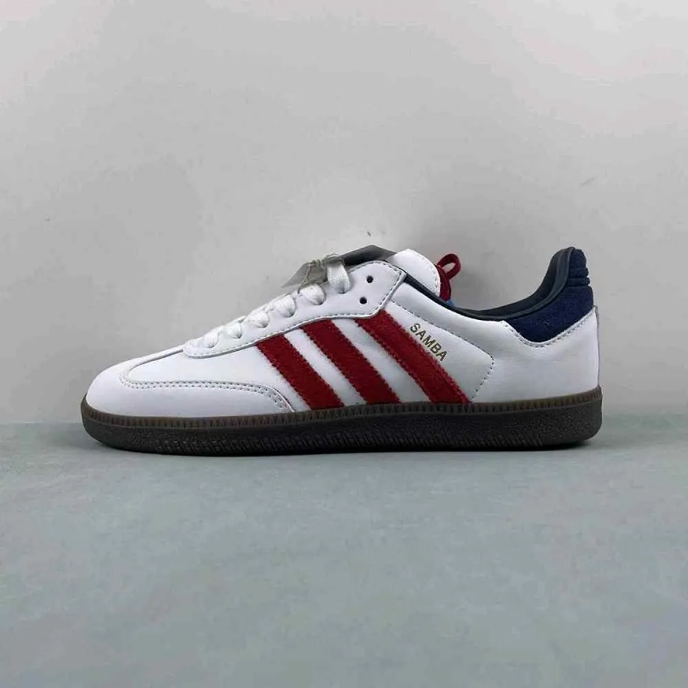 First Copy Adidas Samba Og Core White Victory Red Shoes For Men (CSO1837)