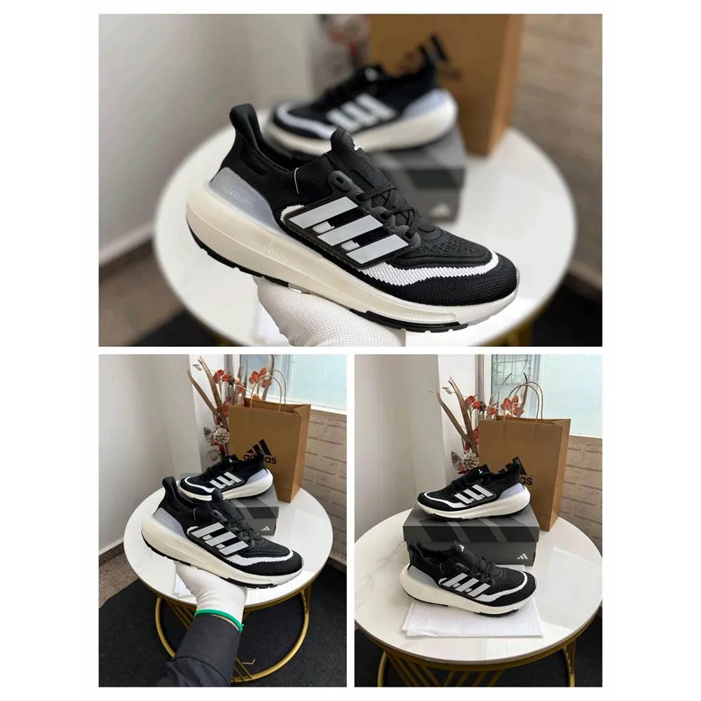 First Copy Adidas Ultraboost 23 Light Black White Shoes For Men (CSO1867)