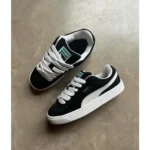 First Copy Puma Suede Xl Black Silver Shoes For Men (CSO1886)