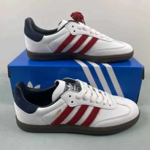 Premium Adidas Samba Og Core White Victory Red Shoes For Men (FT1193)
