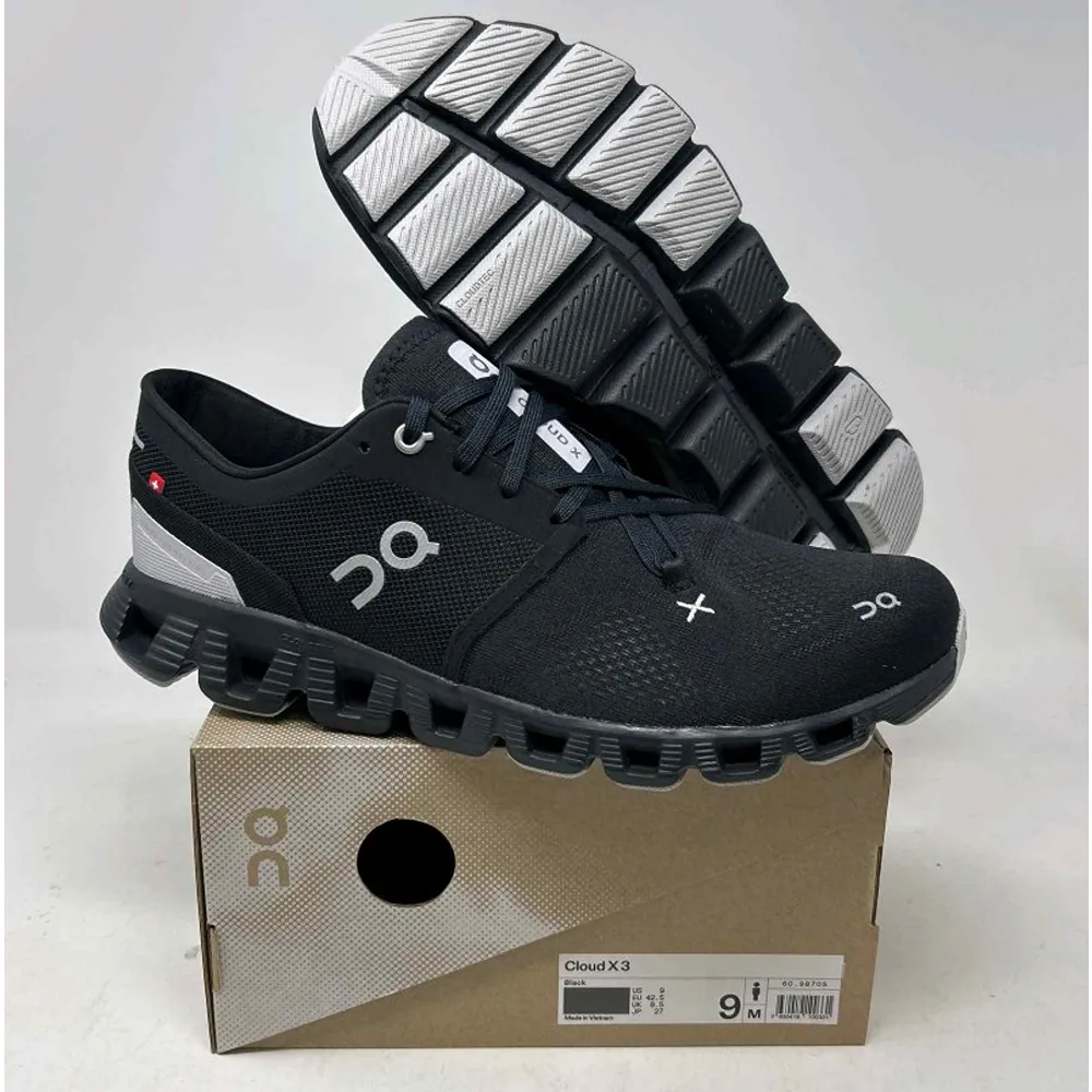 Premium On Cloud X 3 Running Trainers All Black Shoes For Men (CSO1851) Premium On Cloud X 3 Running Trainers All Black Shoes For Men (CSO1851)