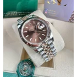 Rolex Oyster Watch Perpetual Date Just Silver-Black Working Like Automatic For Men (CSO1636)